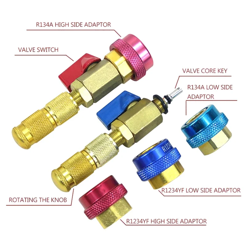 Automotive AC R134a R1234yf Valve Core Remover Installer Tool Set Air Condithoning Valve Core Remover Tool-New