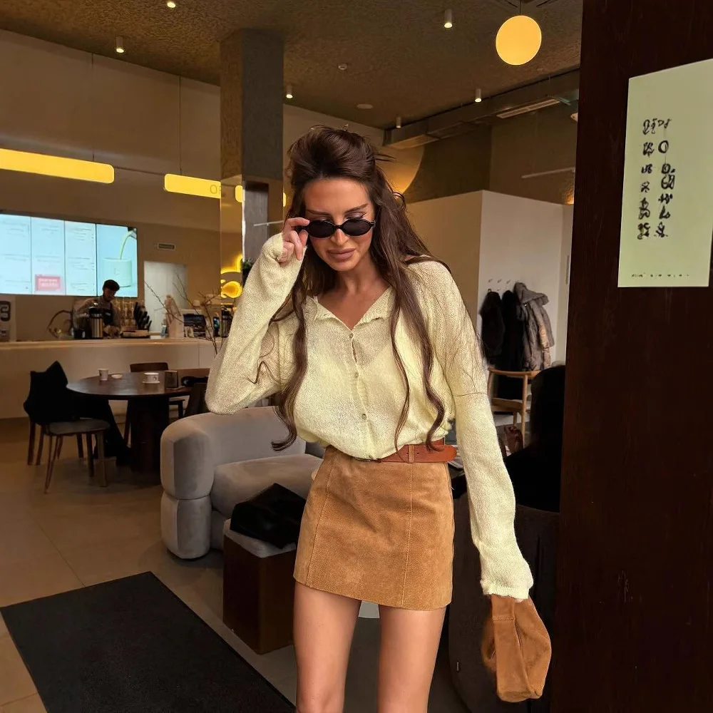 Soft And Loose Lazy Style Long Sleeved Top For Women, Sexy Perspective Knitted Cardigan, Summer Thin Cover Shirt
Soft And Loose Lazy Style Long Sleeved Top For Women, Sexy Perspective Knitted Cardigan, Summer Thin Cover Shirt