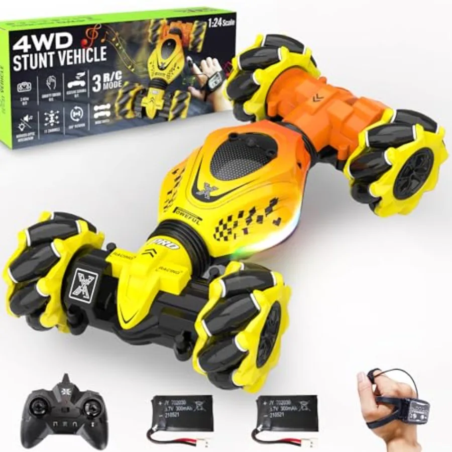 Gesture Sensing RC Stunt Car for Boys 6-12 4WD Remote Control Toy with LED Lights Music 2.4GHz Hand Control Drift ABS Plastic R
Gesture Sensing RC Stunt Car for Boys 6-12 4WD Remote Control Toy with LED Lights Music 2.4GHz Hand Control Drift ABS Plastic R