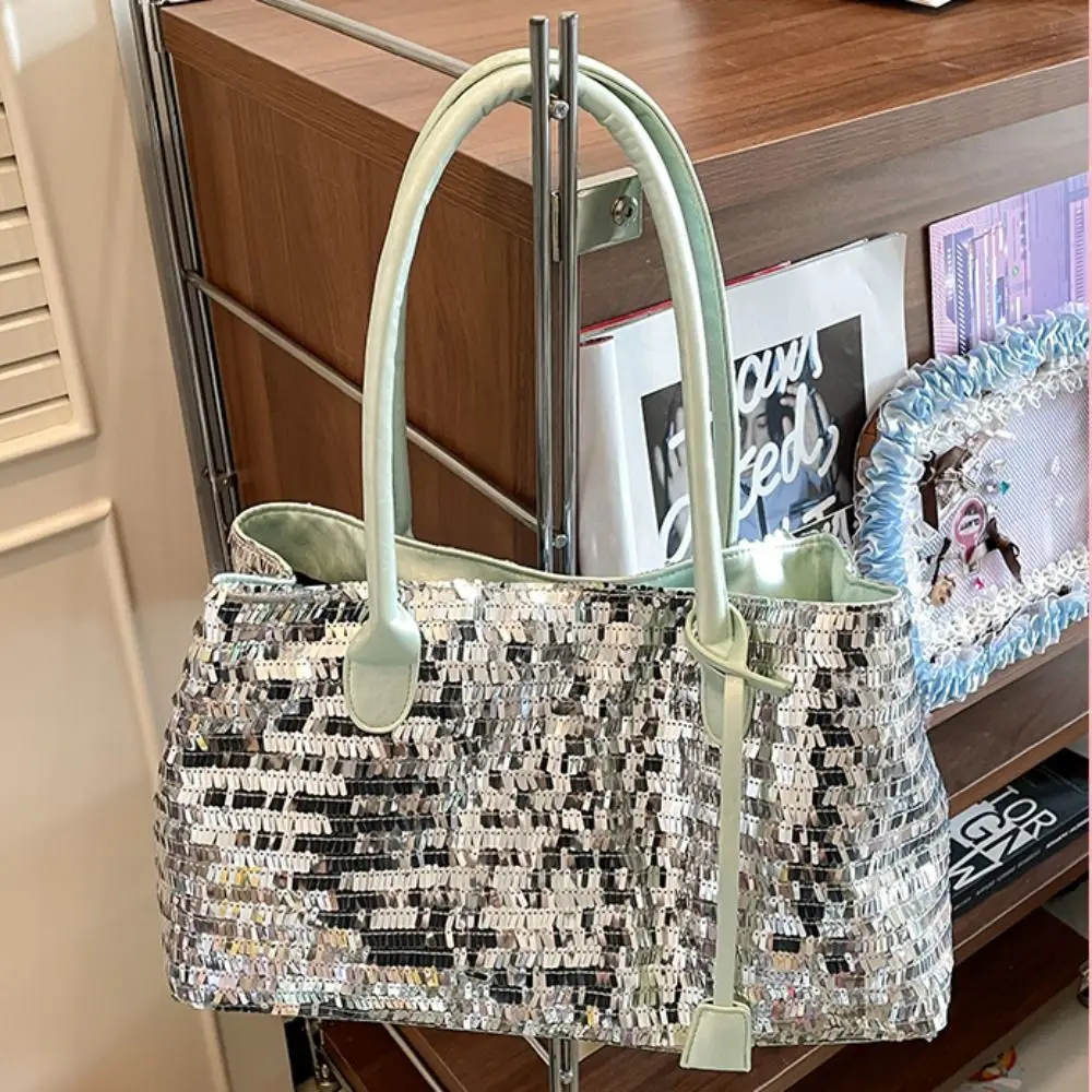 Simple Shiny Sequin Tote Bag Sequined Fashion Blingbling Handbag Large Underarm Bag Evening Bag Students
Simple Shiny Sequin Tote Bag Sequined Fashion Blingbling Handbag Large Underarm Bag Evening Bag Students