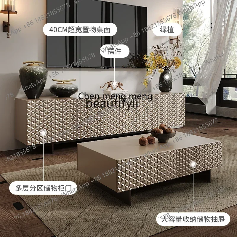 32American light luxury TV cabinet living room against the wall floor cabinet, solid wood coffee table combination
32American light luxury TV cabinet living room against the wall floor cabinet, solid wood coffee table combination