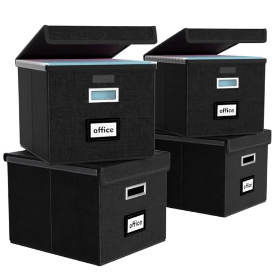 New Portable File Organizer Boxes Set of 4 Collapsible Linen Hanging Filing Storage Boxes with Plastic Slide Decorative Home/Of
New Portable File Organizer Boxes Set of 4 Collapsible Linen Hanging Filing Storage Boxes with Plastic Slide Decorative Home/Of
