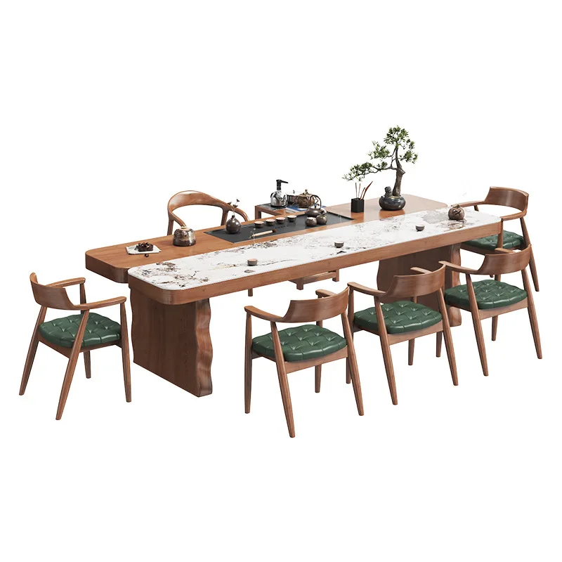 Tea table and chair combination, slate tea table, solid wood full set of office negotiation, tea table new Chinese style
Tea table and chair combination, slate tea table, solid wood full set of office negotiation, tea table new Chinese style