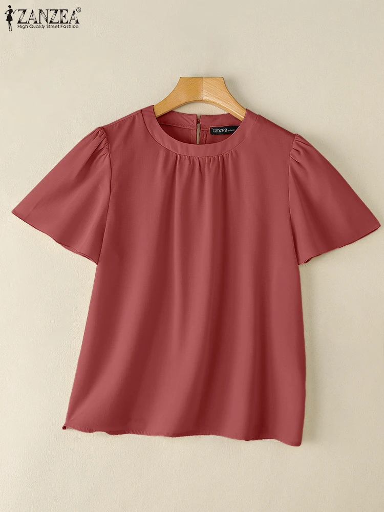 Women Short Sleeve Work OL Blouses ZANZEA 2025 Summer Fashion Shirt Elegant Solid Holiday Tunic Tops Casual O Neck Loose Blusas
Women Short Sleeve Work OL Blouses ZANZEA 2025 Summer Fashion Shirt Elegant Solid Holiday Tunic Tops Casual O Neck Loose Blusas