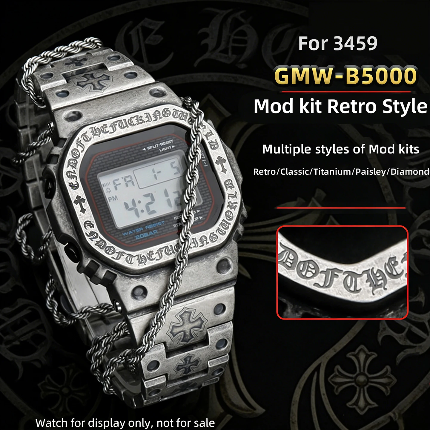Металлический мод-кит B5000 (9 стилей) для Casio 3459 GMW-B5000 MRG-B5000: корпус и браслет из нержавеющей стали/титанового сплава
Металлический мод-кит B5000 (9 стилей) для Casio 3459 GMW-B5000 MRG-B5000: корпус и браслет из нержавеющей стали/титанового сплава
