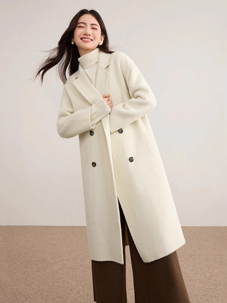 SENTUBILA Women's Wool Coat Solid Notched Collar Long-sleeve Double-Faced Wool Coat 2025 Winter New Mid-Length Coat W44O56629
SENTUBILA Women's Wool Coat Solid Notched Collar Long-sleeve Double-Faced Wool Coat 2025 Winter New Mid-Length Coat W44O56629