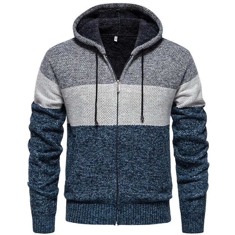 2025 Autumn Winter New Men's Color-blocking Sweater Plus Velvet Casual Knitted Fashion Hooded Jacket
2025 Autumn Winter New Men's Color-blocking Sweater Plus Velvet Casual Knitted Fashion Hooded Jacket