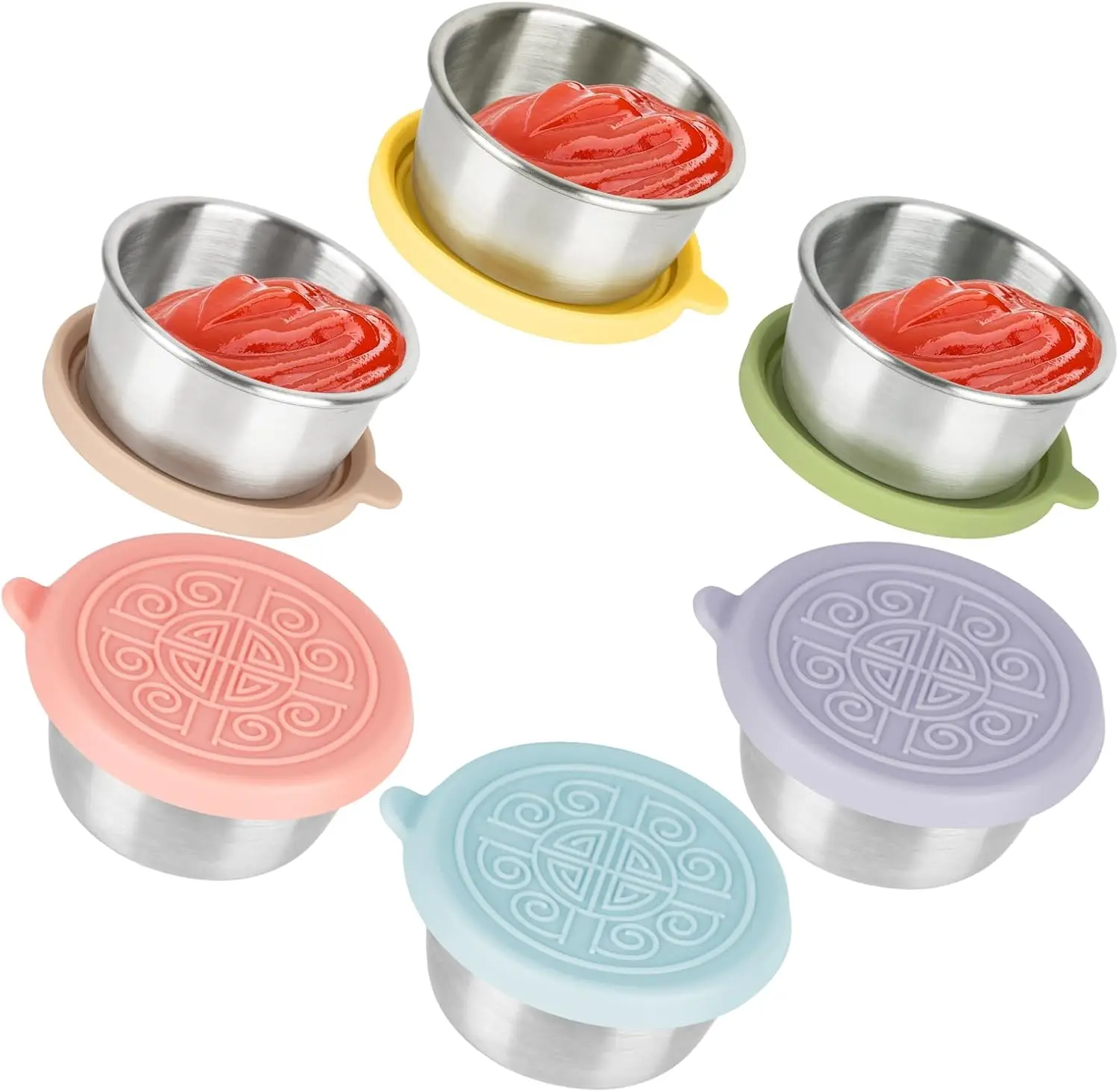 6x1.6 oz Stainless Steel Salad Dressing Containers with Leakproof Silicone Lids for Lunch Boxes
6x1.6 oz Stainless Steel Salad Dressing Containers with Leakproof Silicone Lids for Lunch Boxes