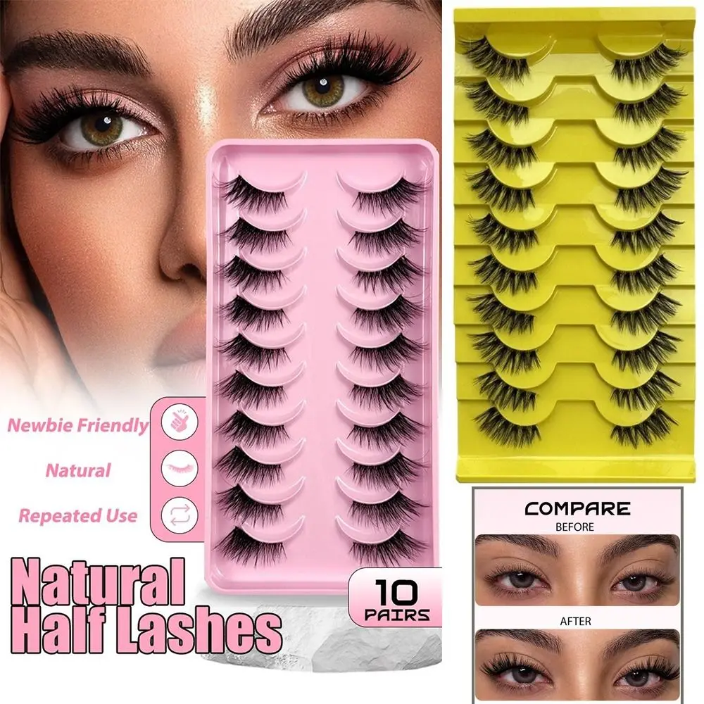 10Pairs Reusable 3D Dramatic False Eyelashes Soft Fluffy Thick Volume Half Lashes HandMade Cosplay Lashes Eye Lash Extension
10Pairs Reusable 3D Dramatic False Eyelashes Soft Fluffy Thick Volume Half Lashes HandMade Cosplay Lashes Eye Lash Extension