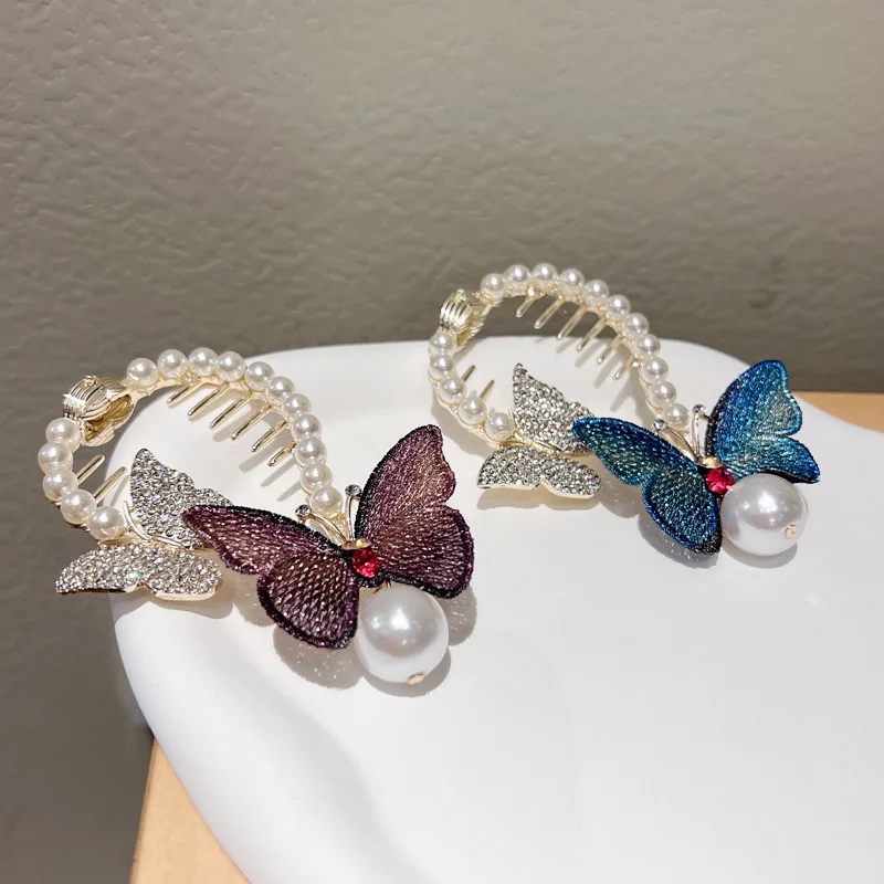 Flower Pearl Butterfly Rhinestone Ball Hairpin Women's Sweet Elegant Ponytail Clip Fashion Girl Hairpin
Flower Pearl Butterfly Rhinestone Ball Hairpin Women's Sweet Elegant Ponytail Clip Fashion Girl Hairpin