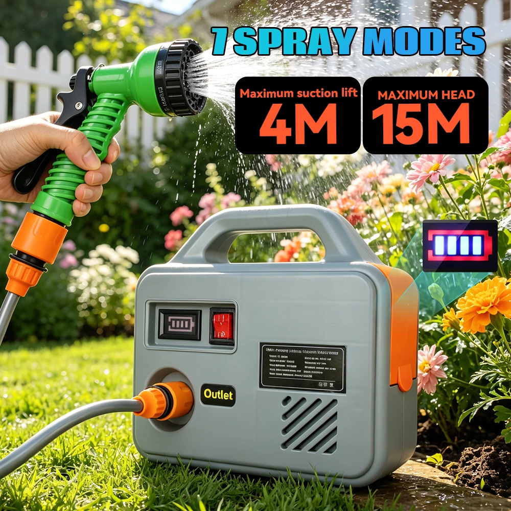 Rechargeable Water Pump Portable Lithium Battery Pump for Farm Vegetable Irrigation Home Outdoor Garden Water Pumping Tool
Rechargeable Water Pump Portable Lithium Battery Pump for Farm Vegetable Irrigation Home Outdoor Garden Water Pumping Tool