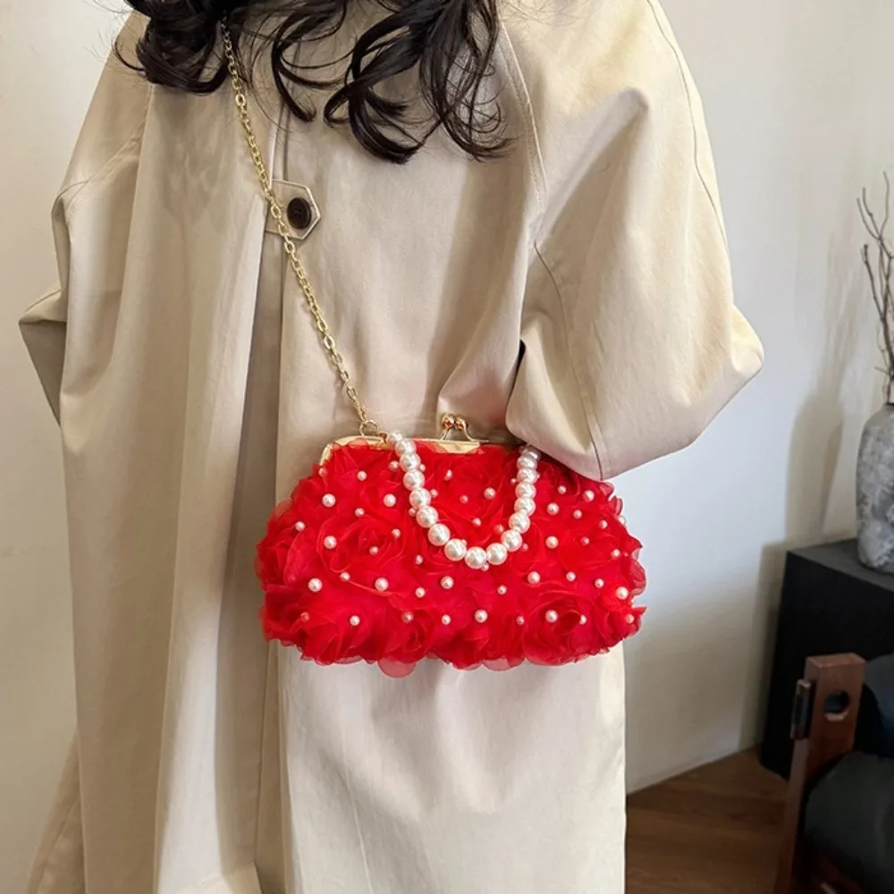 Rose Flower Evening Banquet Bag Metal Chain Elegant Pearl Chain Handbag Pearl Seashell Shape Crossbody Shoulder Bag Women
Rose Flower Evening Banquet Bag Metal Chain Elegant Pearl Chain Handbag Pearl Seashell Shape Crossbody Shoulder Bag Women