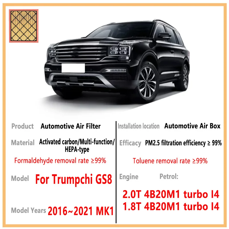 Автомобильный воздушный фильтр, автомобильный воздушный фильтр двигателя для Trumpchi GS8 2016 ~ 2021 2020 MK1, комплект угольного салонного фильтра, автозапасная замена
Автомобильный воздушный фильтр, автомобильный воздушный фильтр двигателя для Trumpchi GS8 2016 ~ 2021 2020 MK1, комплект угольного салонного фильтра, автозапасная замена