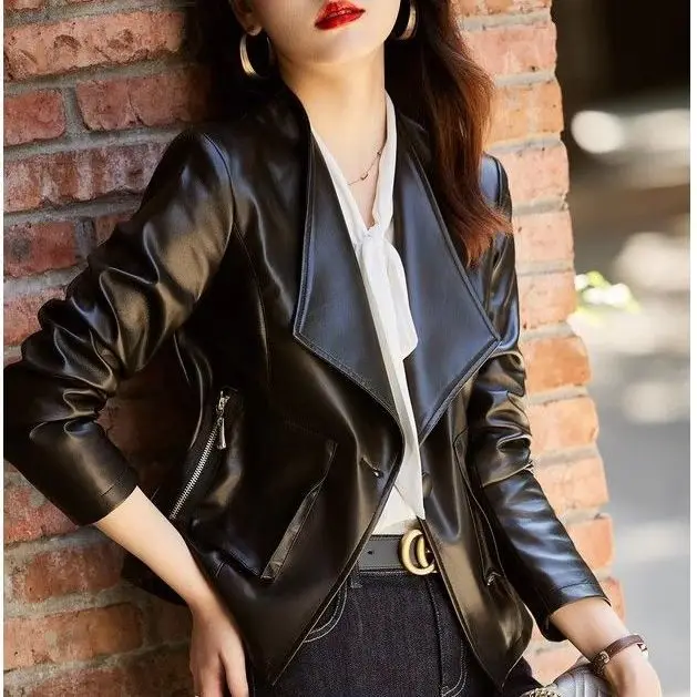 Short Leather Jacket Lady 2026Spring Autumn Winter New Fashion PU Leather Coat Women Outwear Slim Casual Suit Outcoat Female Top
Short Leather Jacket Lady 2026Spring Autumn Winter New Fashion PU Leather Coat Women Outwear Slim Casual Suit Outcoat Female Top