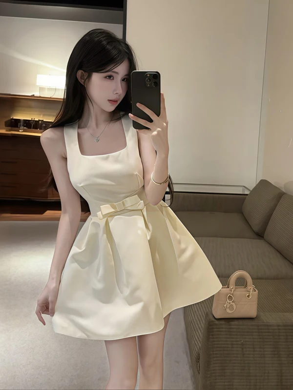 Style Knot Halter Dress Puffy Birthday Small Gift Skirt High Waist Ball Gown Polyester Spring Ladies' Dress
Style Knot Halter Dress Puffy Birthday Small Gift Skirt High Waist Ball Gown Polyester Spring Ladies' Dress