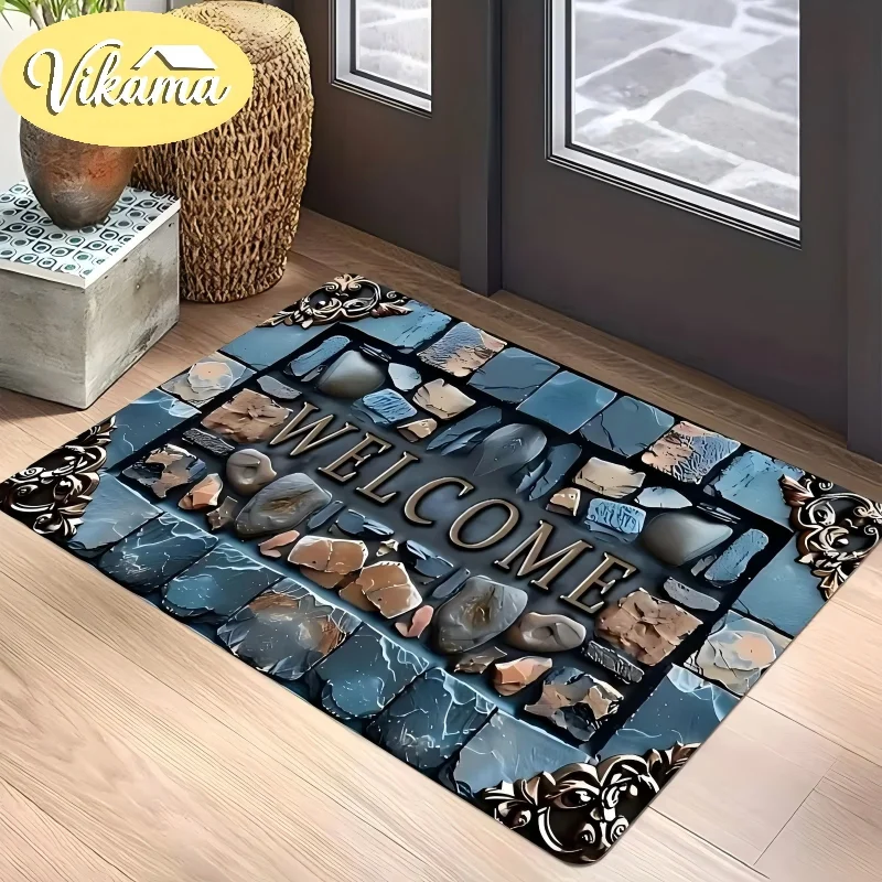 VIKAMA Vintage Style Welcome Door Mat, Anti-Slip Entrance Carpet For Indoor And Outdoor Use, Bathroom Floor Mat, Home Decoration
VIKAMA Vintage Style Welcome Door Mat, Anti-Slip Entrance Carpet For Indoor And Outdoor Use, Bathroom Floor Mat, Home Decoration