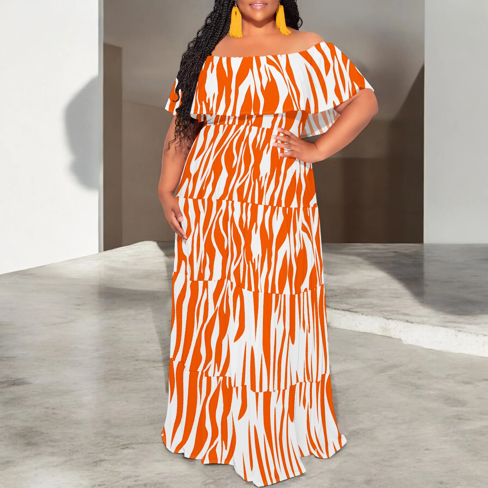 Women's Plus Size Summer Dress Off The Shoulder Ruffle Evening Party Dress Leopard Print Beach Maxi Dress
Women's Plus Size Summer Dress Off The Shoulder Ruffle Evening Party Dress Leopard Print Beach Maxi Dress