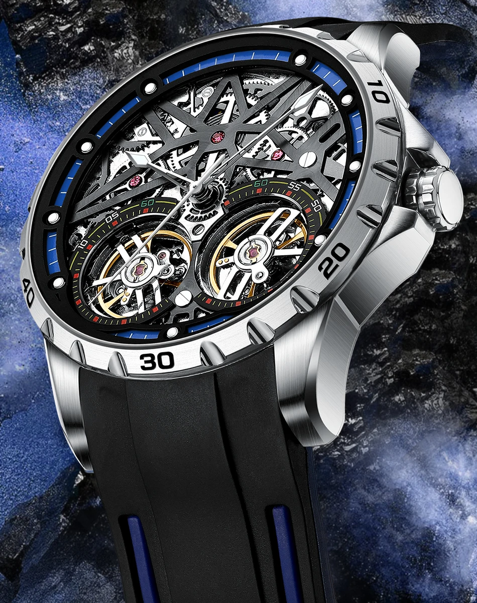Sports Automatic Watch Stainless Steel Men's Luxury Watches Install Automatic Mechanical Movement Transparent Back Watches
Sports Automatic Watch Stainless Steel Men's Luxury Watches Install Automatic Mechanical Movement Transparent Back Watches