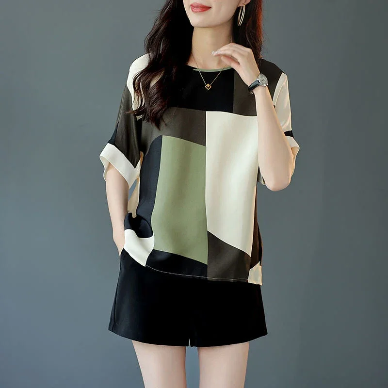 Summer Oversized Print Loose Casual Chiffon T-shirt Ladies Batwing Sleeve Streetwear Tee Top All-match Trend Pullover P170
Summer Oversized Print Loose Casual Chiffon T-shirt Ladies Batwing Sleeve Streetwear Tee Top All-match Trend Pullover P170