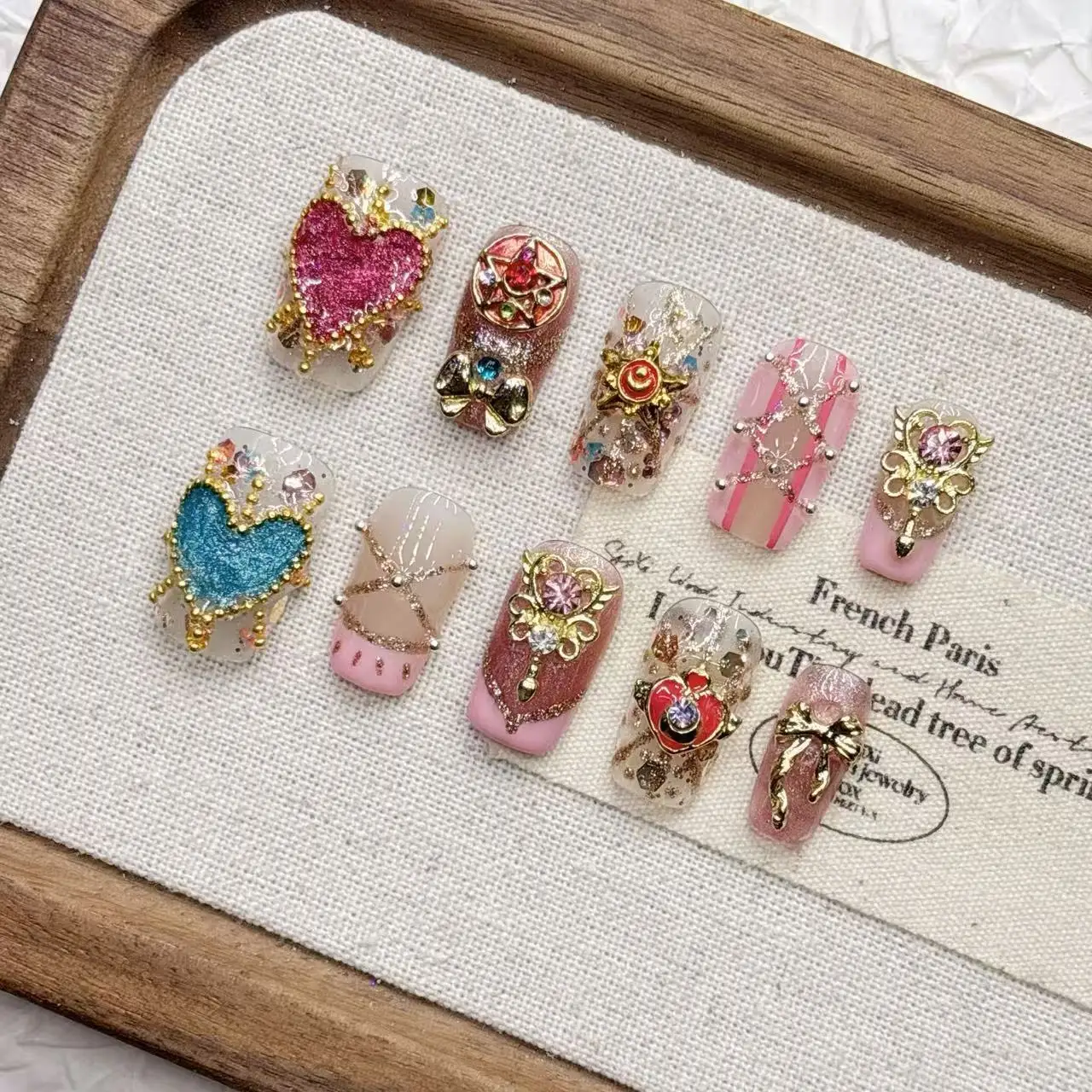 Japanese Sailor Moon Colorful Heart Handmade Press On Nails Luxury Short Coffin& Medium Almond Shaped Aesthetic False Nails
Japanese Sailor Moon Colorful Heart Handmade Press On Nails Luxury Short Coffin& Medium Almond Shaped Aesthetic False Nails