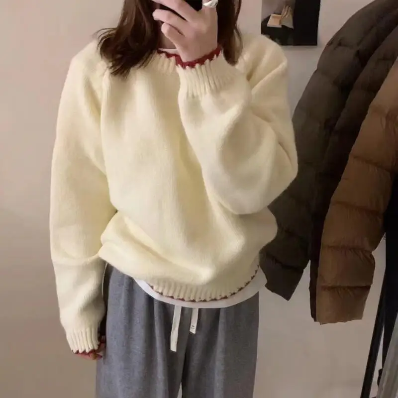 Женский вязаный кардиган, свитер, пуловер для девочек, осенне-зимний трикотаж в корейском стиле, утепленное минималистичное свободное пальто, верхняя одежда
Женский вязаный кардиган, свитер, пуловер для девочек, осенне-зимний трикотаж в корейском стиле, утепленное минималистичное свободное пальто, верхняя одежда