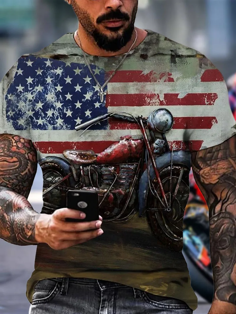 Summer Men's Motorcycle Style 3D Stereoscopic Print T-Shirt 100% Polyester Trendy Motorcycle Model
Summer Men's Motorcycle Style 3D Stereoscopic Print T-Shirt 100% Polyester Trendy Motorcycle Model