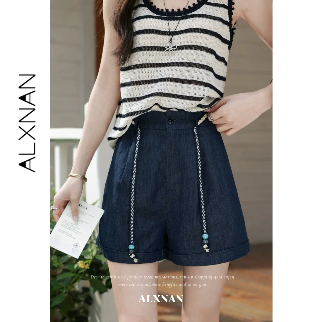 ALXNAN Vintage Blue Shorts High Waist Wide Leg Casual Women's Shorts Summer Loose Fit Fashion Denim Short Pants Ladies L632122
ALXNAN Vintage Blue Shorts High Waist Wide Leg Casual Women's Shorts Summer Loose Fit Fashion Denim Short Pants Ladies L632122