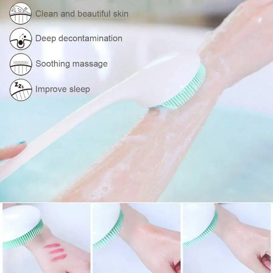 Silicone Body Scrubber With Long Handle Soft Bristles Non-Slip Shower Brush For Men And Women
Silicone Body Scrubber With Long Handle Soft Bristles Non-Slip Shower Brush For Men And Women