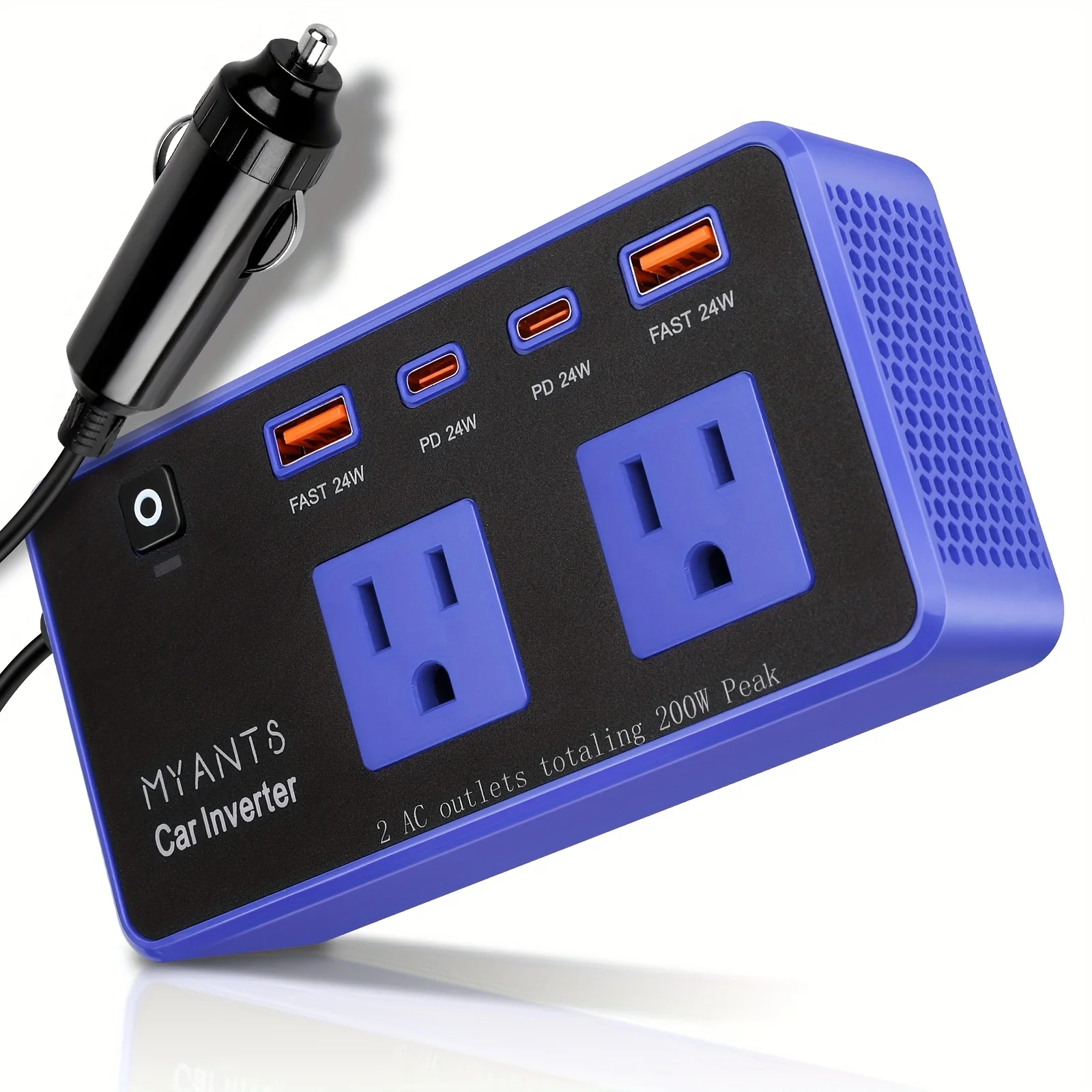 200W Car Inverter, DC 12V To 110V AC Power Inverters For Vehicles With PD 24W USB-C, Dual USB Ports And QC3.0 Fast
200W Car Inverter, DC 12V To 110V AC Power Inverters For Vehicles With PD 24W USB-C, Dual USB Ports And QC3.0 Fast
