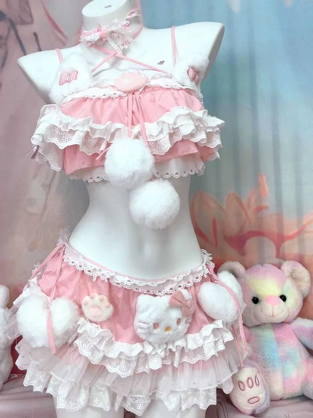 Original Handmade Pure Desire Style Swimwear Set Pink Strap Top Kitty Doll Sexy Spicy Girl Cotton Material Summer 2024
Original Handmade Pure Desire Style Swimwear Set Pink Strap Top Kitty Doll Sexy Spicy Girl Cotton Material Summer 2024