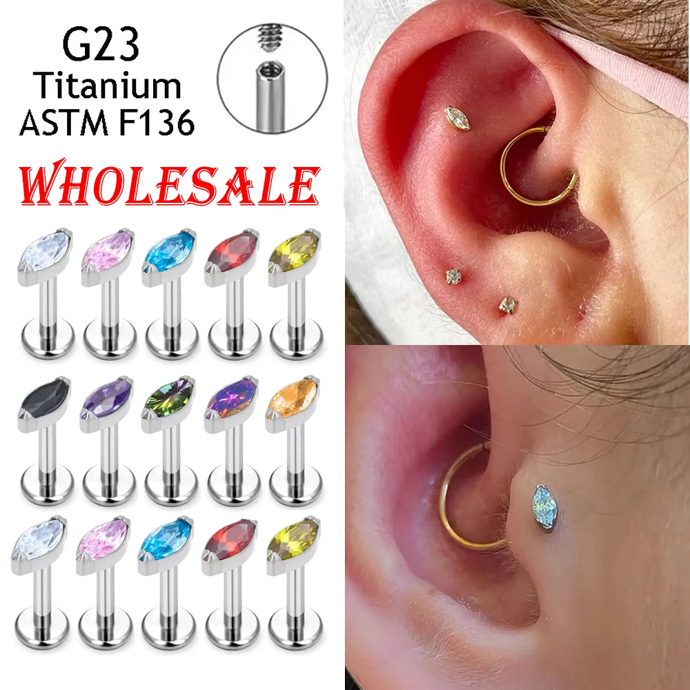10PCS G23 Titanium Body Jewelry Set Lip Piercing Labret Nose Ring Marquise CZ Helix Cartilage Conch Earring for Body Piercing
10PCS G23 Titanium Body Jewelry Set Lip Piercing Labret Nose Ring Marquise CZ Helix Cartilage Conch Earring for Body Piercing