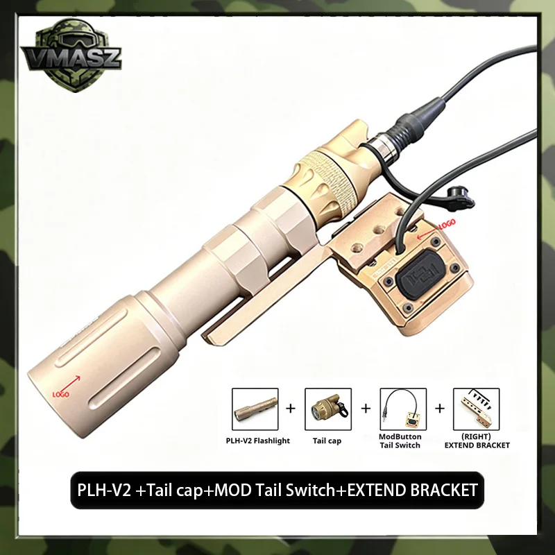 Tactical PLH V2 Flashlight 18650 High Power LED 1000LM Airsoft Hunting Scout Light with Pressure Switch For 20mm Picatinny Rail
Tactical PLH V2 Flashlight 18650 High Power LED 1000LM Airsoft Hunting Scout Light with Pressure Switch For 20mm Picatinny Rail