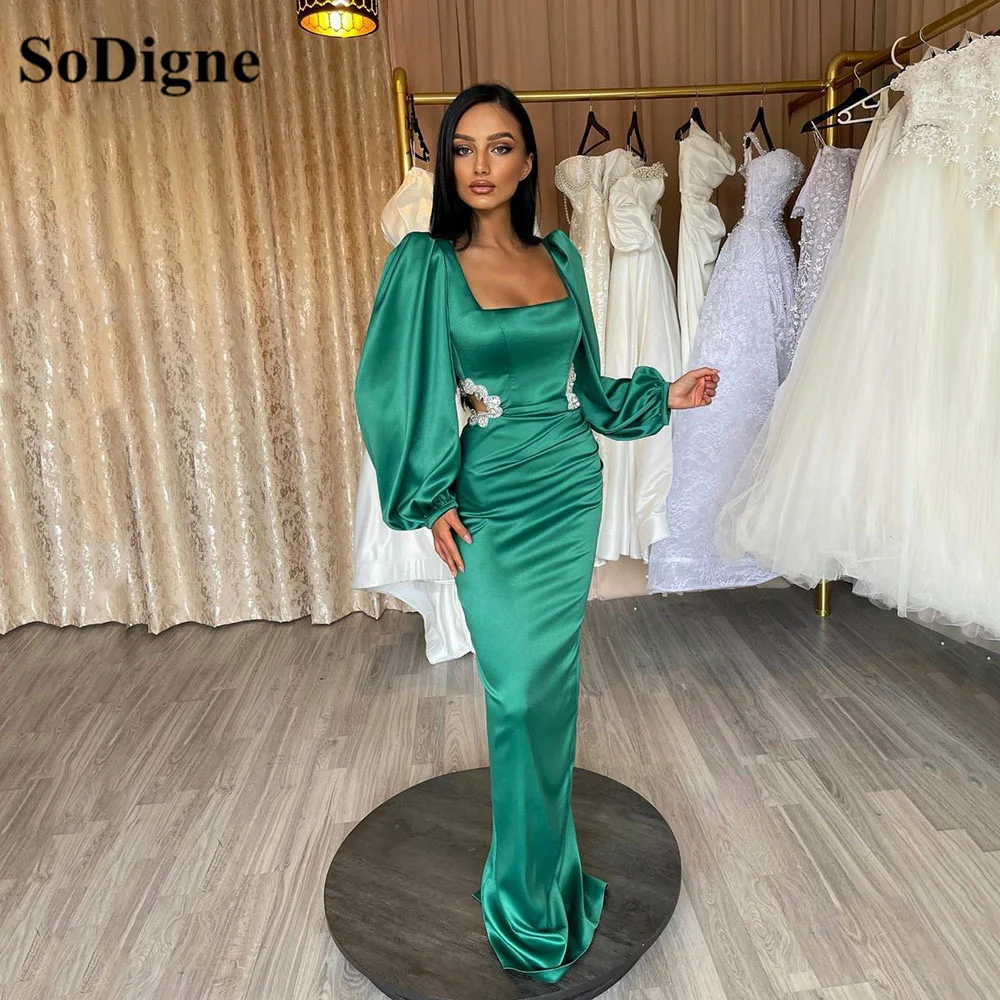 SoDigne Saudi Arabic Mermaid Women Satin Evening Dresses Long Formal Gown lace Puff Long Sleeves Floor Length Vintage Prom Gowns
SoDigne Saudi Arabic Mermaid Women Satin Evening Dresses Long Formal Gown lace Puff Long Sleeves Floor Length Vintage Prom Gowns