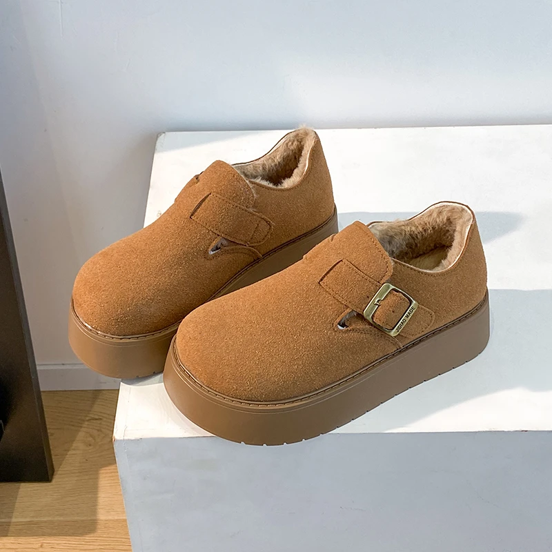 Женские модные хлопковые ботинки на толстой подошве, новые зимние замшевые ботинки с круглым носком и металлической пряжкой, нескользящая обувь с низким берцем
Женские модные хлопковые ботинки на толстой подошве, новые зимние замшевые ботинки с круглым носком и металлической пряжкой, нескользящая обувь с низким берцем