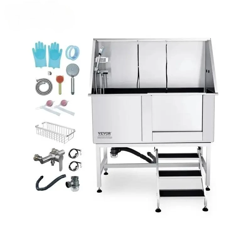 VEVOR 50" Pet Dog Bathing Station with Stairs Faucet Bathtub Stainless Steel Dog Grooming Tub for Large Pets Washing Sink
VEVOR 50" Pet Dog Bathing Station with Stairs Faucet Bathtub Stainless Steel Dog Grooming Tub for Large Pets Washing Sink