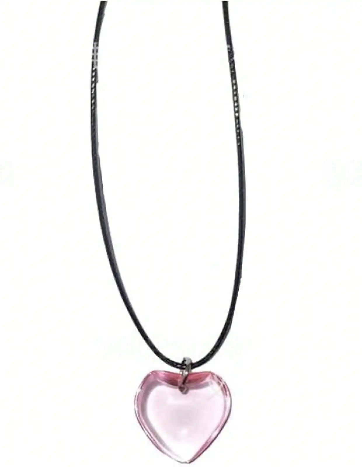 Ожерелье с подвеской в виде розового стеклянного сердца на черном шнурке — изящное модное украшение для женщин
Ожерелье с подвеской в виде розового стеклянного сердца на черном шнурке — изящное модное украшение для женщин