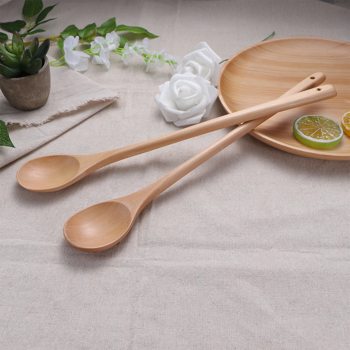 2Pcs Long Handle Wooden Stirring Spoons Natural Material Lightweight Eco-Friendly Kitchen Cooking Utensils Jam Marmalade Serving
2Pcs Long Handle Wooden Stirring Spoons Natural Material Lightweight Eco-Friendly Kitchen Cooking Utensils Jam Marmalade Serving