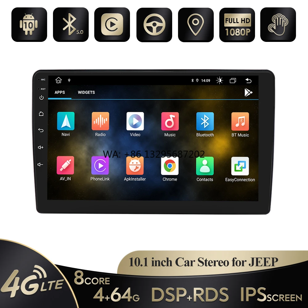 Direct selling4+64g 10.1 inch Android 10.0 Car Radio Stereo For Jeep Compass Patriot Liberty Grand Cherokee Wrangler 2008-2011 m
Direct selling4+64g 10.1 inch Android 10.0 Car Radio Stereo For Jeep Compass Patriot Liberty Grand Cherokee Wrangler 2008-2011 m