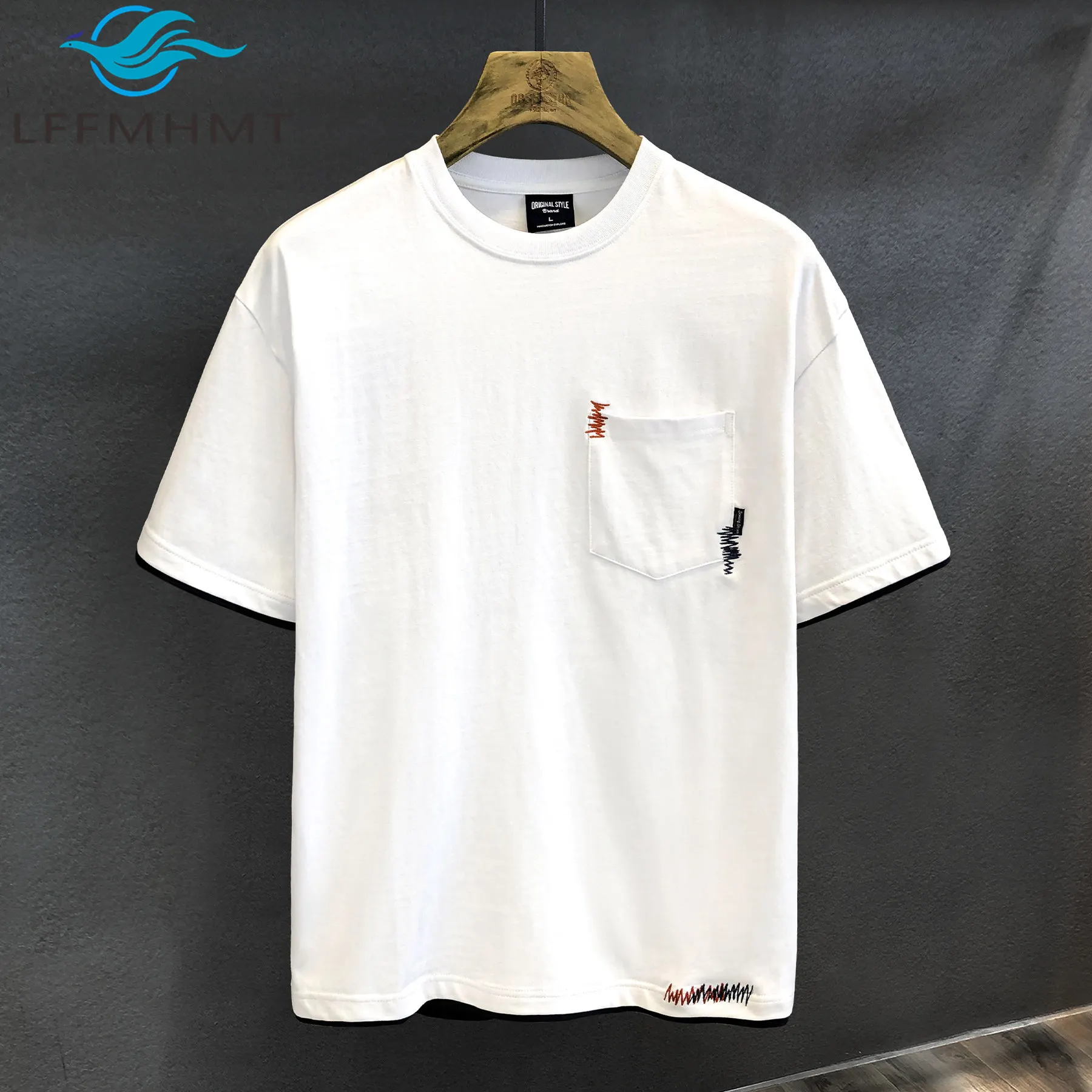 260G/M² Cotton Short Sleeve White T-shirt for Men Summer New Fashion Embroidery Pocket Loose Casual Pullover Tops Male
260G/M² Cotton Short Sleeve White T-shirt for Men Summer New Fashion Embroidery Pocket Loose Casual Pullover Tops Male