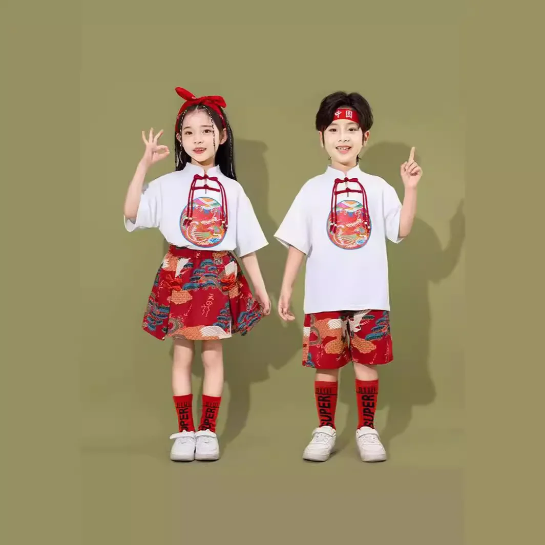 Children's performance costumes, cheerleading for boys and girls, new Chinese style crane cheerleading for elementary school spo
Children's performance costumes, cheerleading for boys and girls, new Chinese style crane cheerleading for elementary school spo