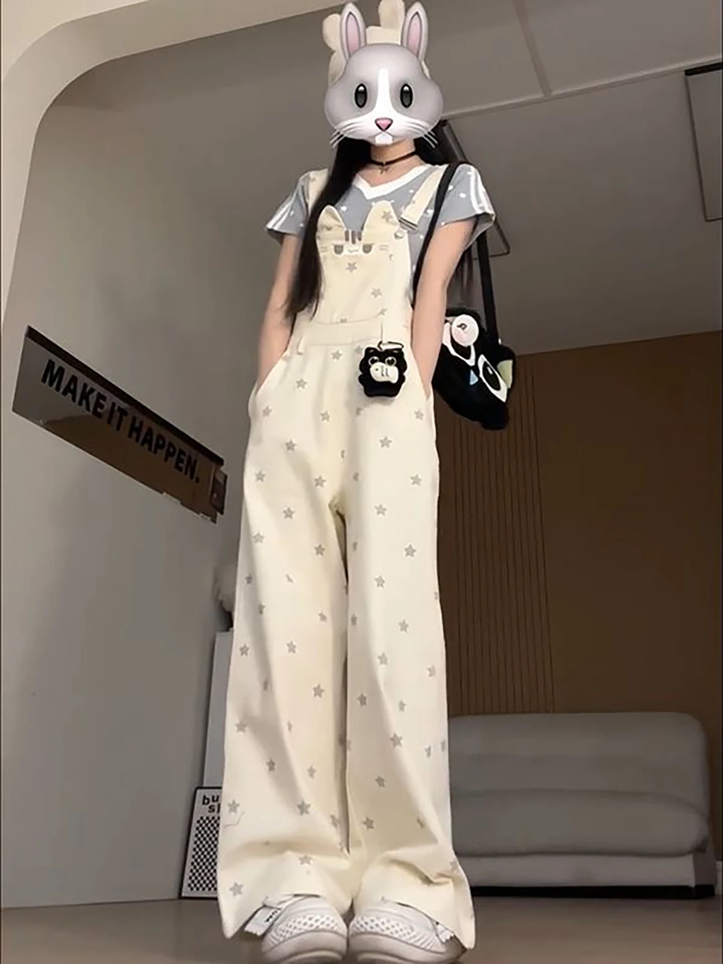 New Soft Adorable Star Polka Dot Short Sleeve T-Shirt And Loose Overalls Two Piece Set Spring Fashion Casual Student Uniform
New Soft Adorable Star Polka Dot Short Sleeve T-Shirt And Loose Overalls Two Piece Set Spring Fashion Casual Student Uniform