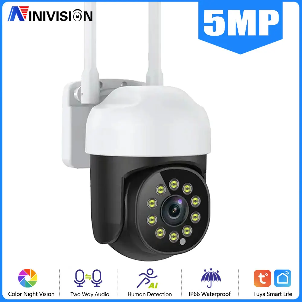 Smart Life 5MP WiFi PTZ Camera - Waterproof, Motion Tracking, Tuya Integration, and Outdoor Wireless CCTV Security Camera
Smart Life 5MP WiFi PTZ Camera - Waterproof, Motion Tracking, Tuya Integration, and Outdoor Wireless CCTV Security Camera