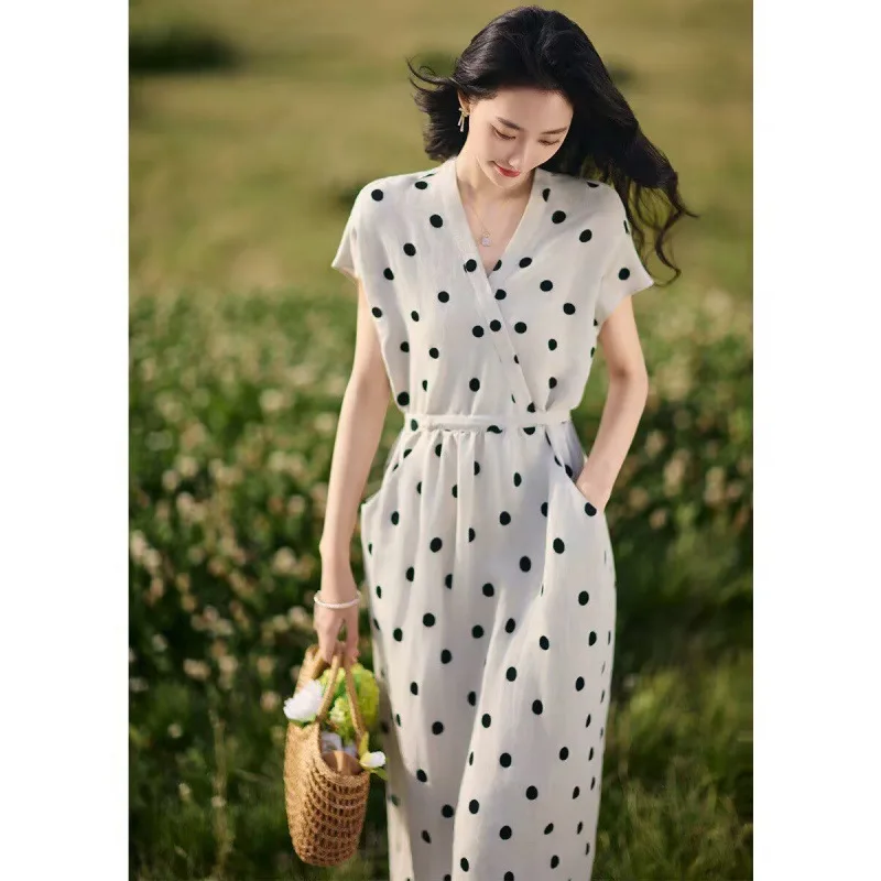 Women Long Dress Dresses Vintage Vestidos Y2k Streetwear V Neck Short Sleeve Elegant High Waist Party Night Work Print Dot
Women Long Dress Dresses Vintage Vestidos Y2k Streetwear V Neck Short Sleeve Elegant High Waist Party Night Work Print Dot
