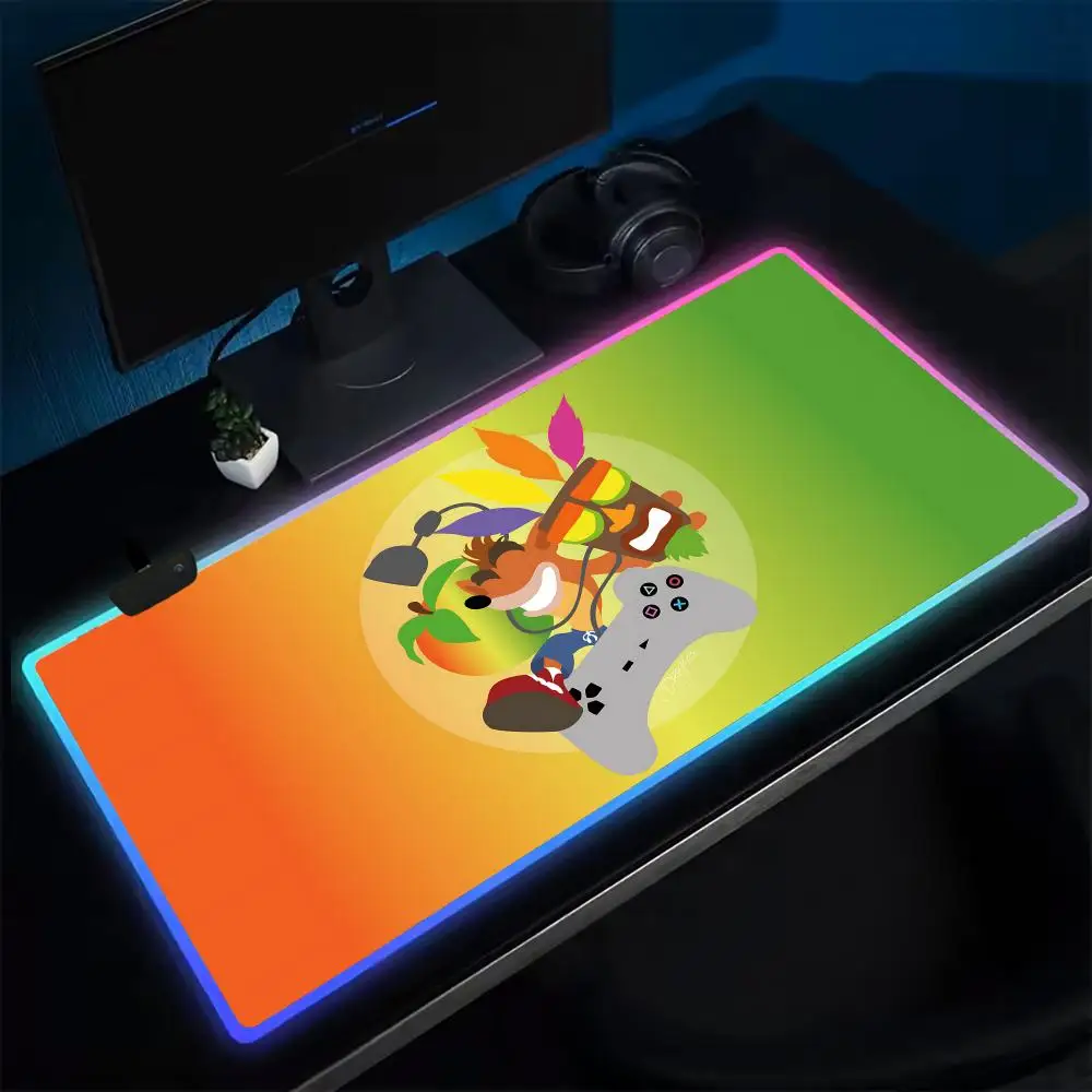 Коврик для мыши Crash Bandicoot, игровой коврик для мыши в стиле аниме, светодиодные настольные коврики с подсветкой, резиновые настольные коврики XXL RGB
Коврик для мыши Crash Bandicoot, игровой коврик для мыши в стиле аниме, светодиодные настольные коврики с подсветкой, резиновые настольные коврики XXL RGB