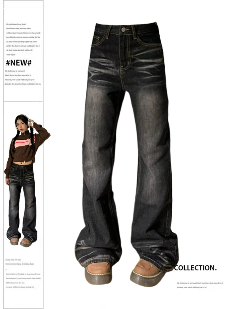 Women's Black Gothic Flare Jeans Pants Korean Harajuku Y2k 90s Denim Trouser 2000s Wide Baggy Cowboy Pants Vintage Clothes 2023
Women's Black Gothic Flare Jeans Pants Korean Harajuku Y2k 90s Denim Trouser 2000s Wide Baggy Cowboy Pants Vintage Clothes 2023