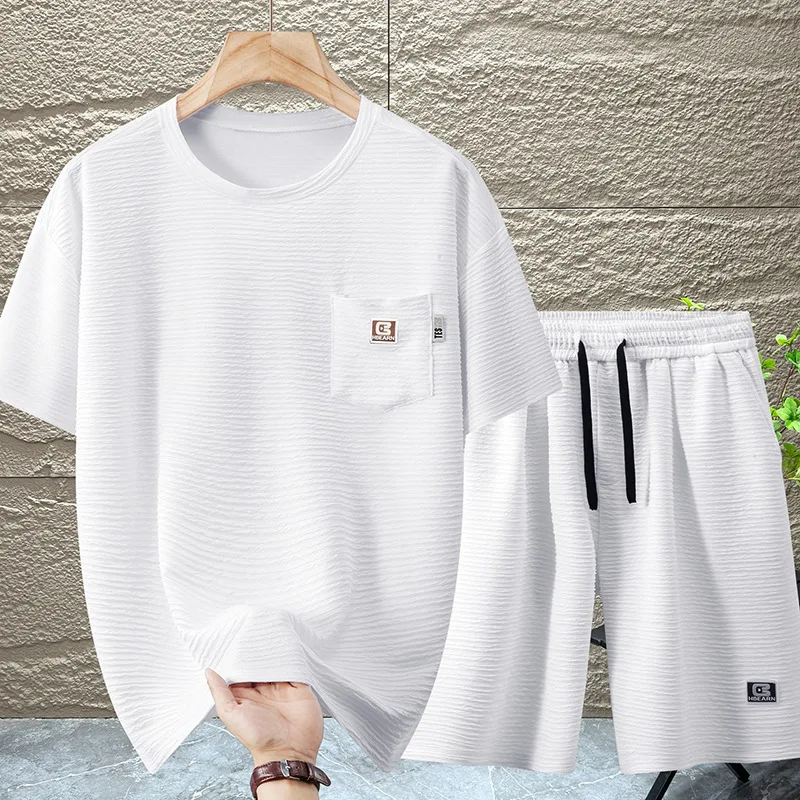 Summer men high elasticity texture lightweight plus fat plus size round neck short sleeved T-shirt shorts set 170kg 10xl
Summer men high elasticity texture lightweight plus fat plus size round neck short sleeved T-shirt shorts set 170kg 10xl