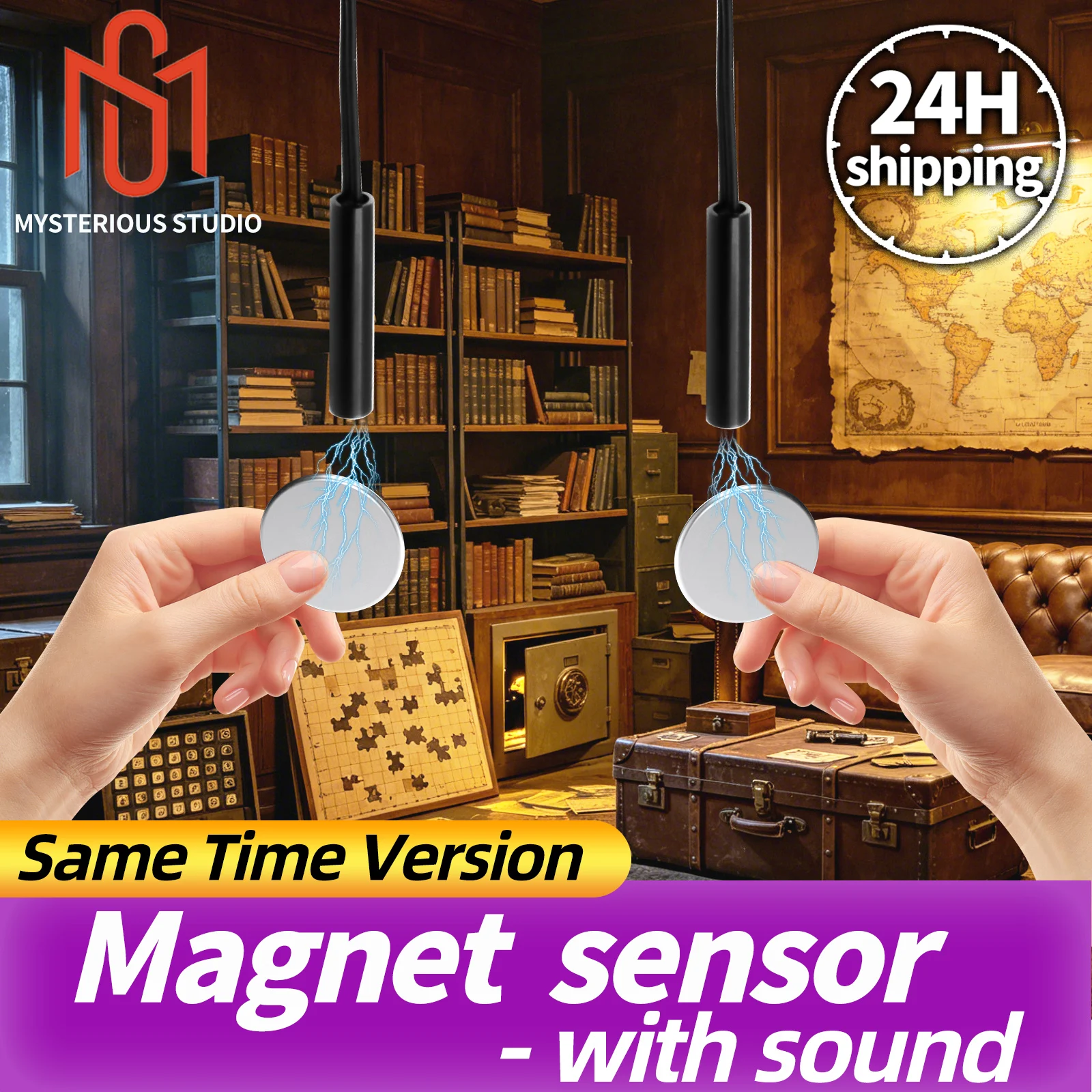 Mystery studio escape room prop magnetic sensor, unlock by bringing magnetic objects close to the sensor at the same time 1987
Mystery studio escape room prop magnetic sensor, unlock by bringing magnetic objects close to the sensor at the same time 1987