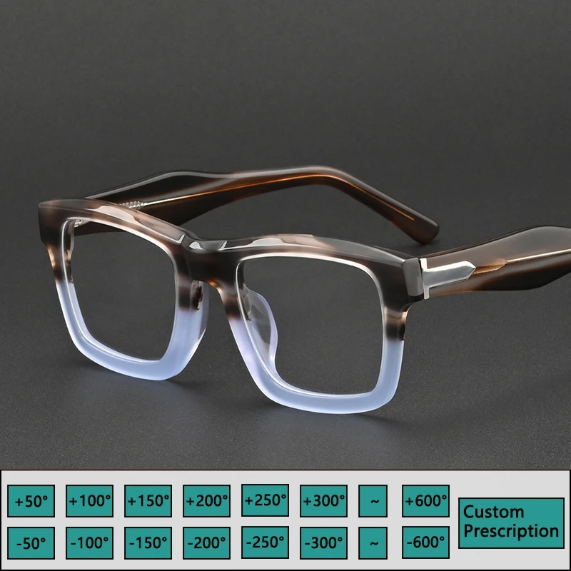 Очки для чтения больших размеров для мужчин, прямоугольные, в ретро-оправе из ацетата, с оптическими линзами по рецепту
Очки для чтения больших размеров для мужчин, прямоугольные, в ретро-оправе из ацетата, с оптическими линзами по рецепту