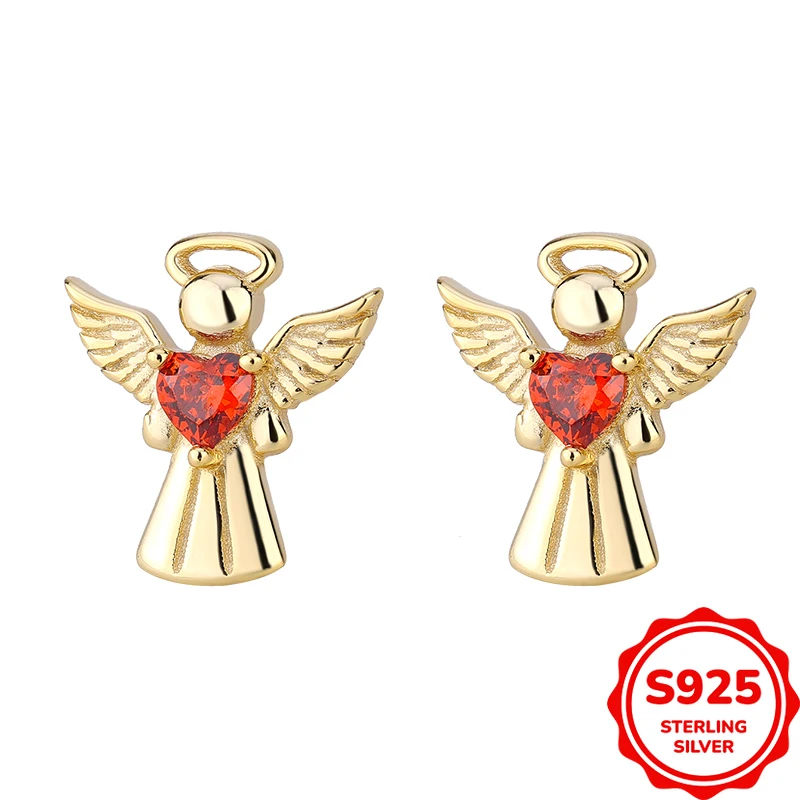 Креативные и персонализированные подлинные серебряные серьги S925 в форме сердца с красным цирконом и ангелом
Креативные и персонализированные подлинные серебряные серьги S925 в форме сердца с красным цирконом и ангелом