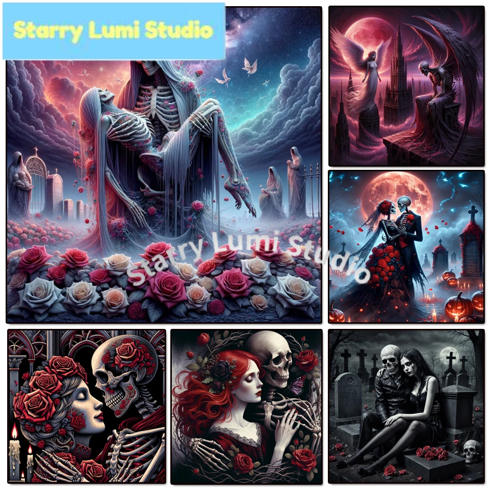 5D Diamond Painting Gothic Lady Skeleton Embrace Red Roses Full Drill DIY Diamond Art Kits Mosaic Embroidery, Home Decor Gift
5D Diamond Painting Gothic Lady Skeleton Embrace Red Roses Full Drill DIY Diamond Art Kits Mosaic Embroidery, Home Decor Gift